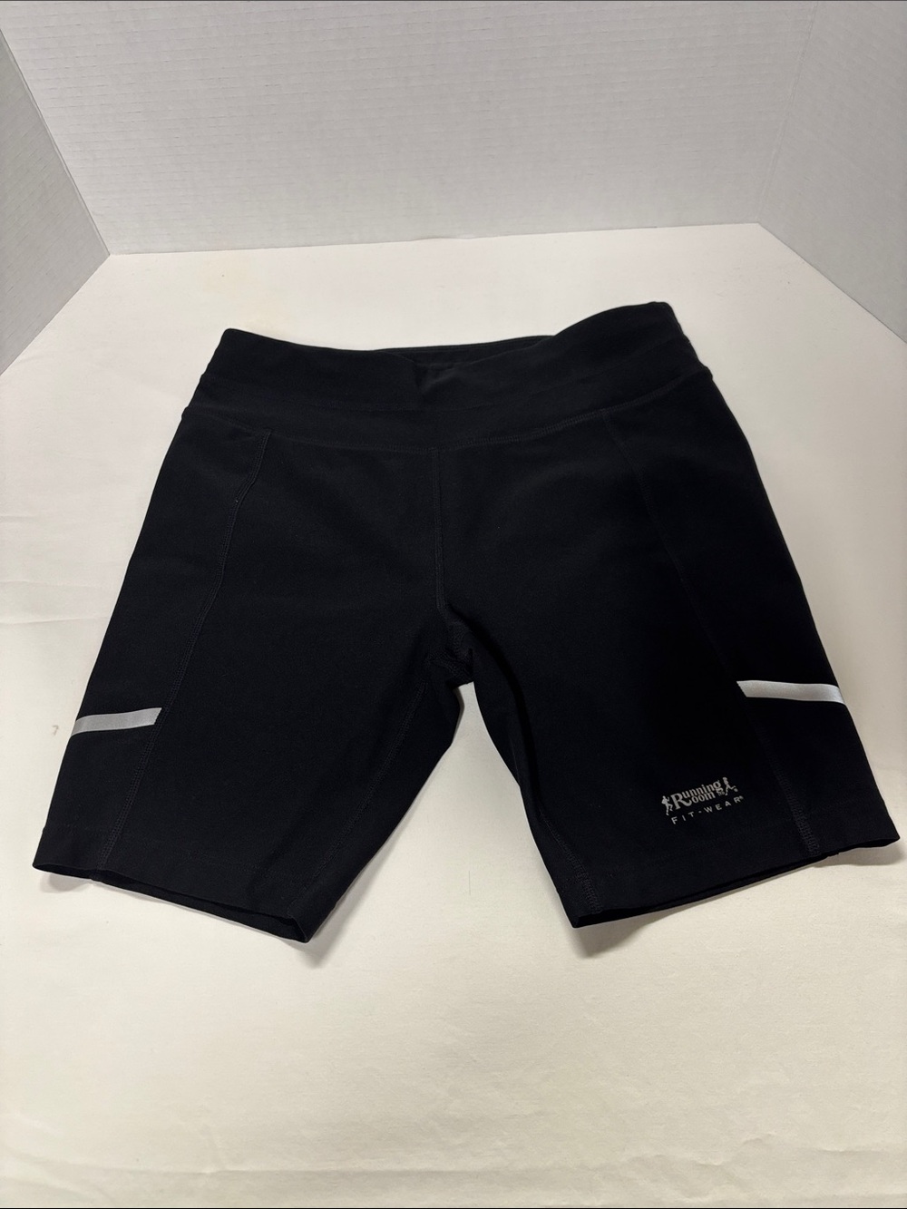 Black Women's Bike Shorts with Reflective Trim